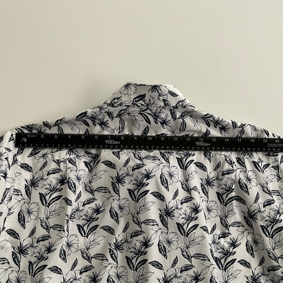 Nautica Short Sleeve Button Down Floral Shirt XXL White Stretch Hawaii Resort - Picture 8 of 11